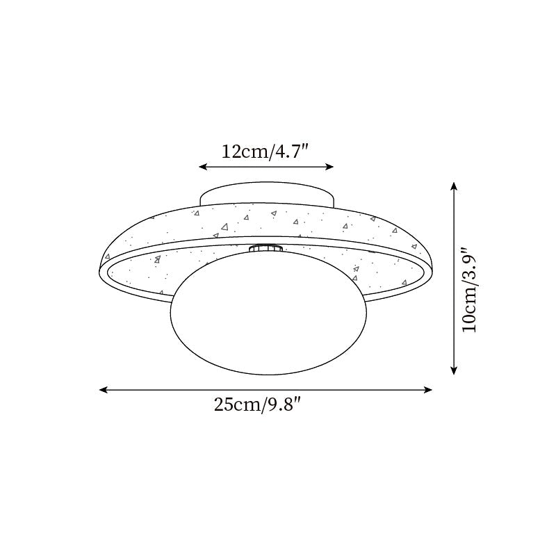 Dimensions compactes Ø25 cm, vue d'ensemble