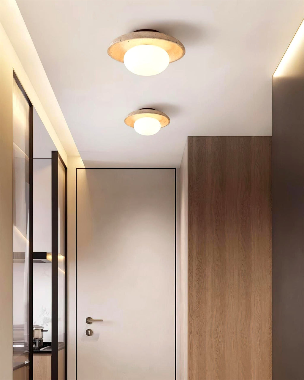 Profil compact du luminaire vu de côté