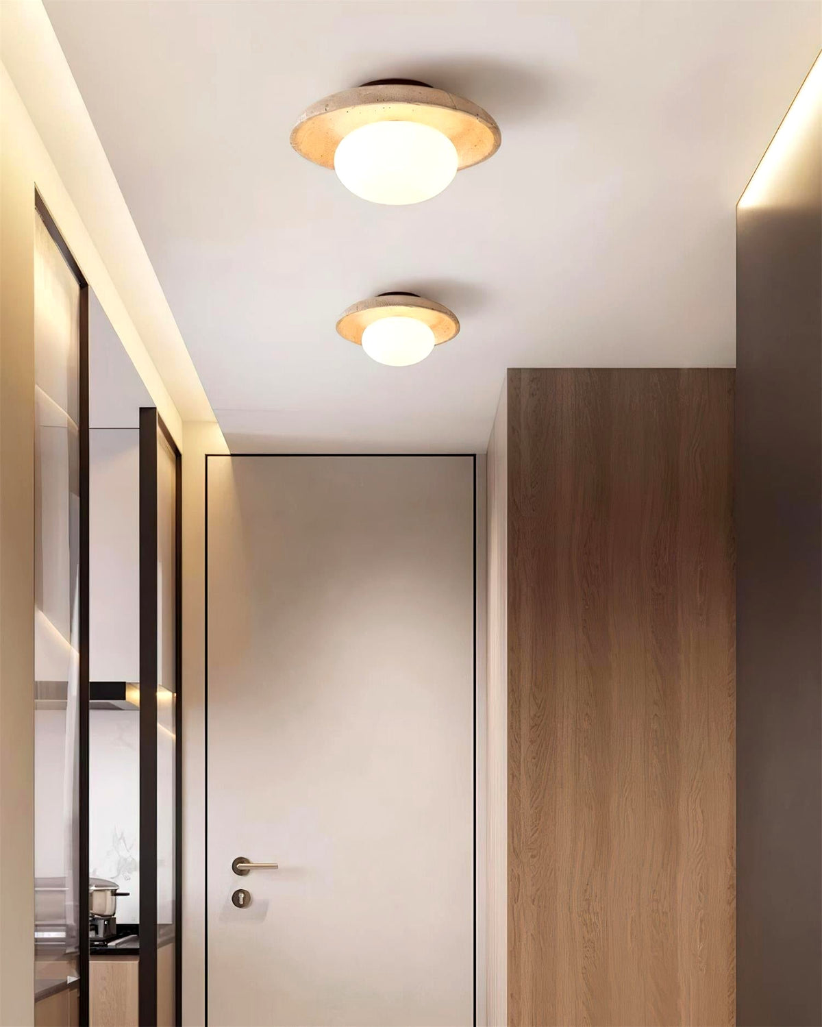 Profil compact du luminaire vu de côté